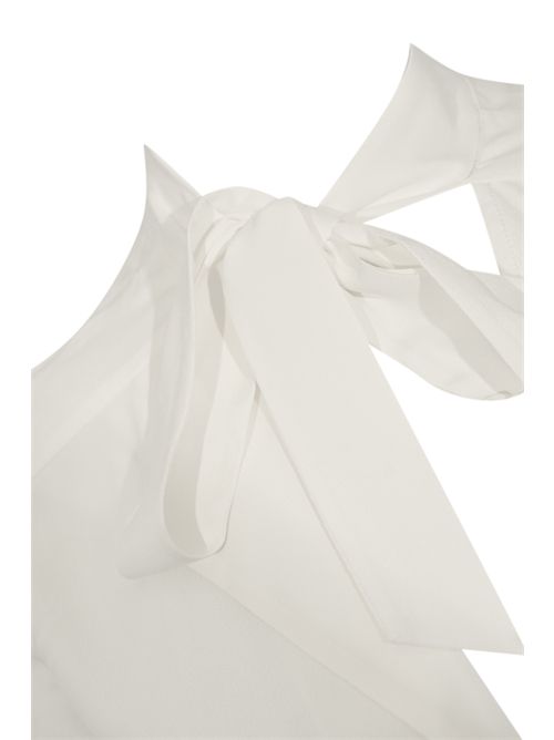 Blusa ESSENTIAL in viscosa con fusciacca Bianco Patrizia Pepe | 8C0785 A8I1W146